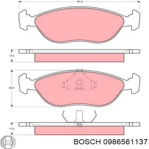 Гальмівні колодки Bosch 0986561137 ціна, від 20.89 USD