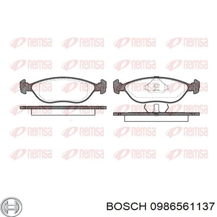 0986561137 Bosch колодки гальмівні передні, дискові