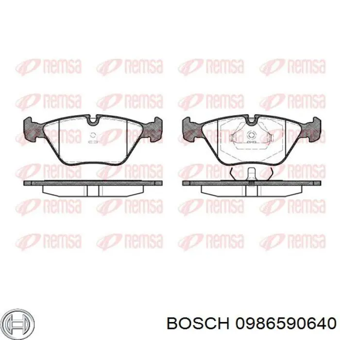 Купити 0986590640 Bosch Колодки гальмівні передні, дискові