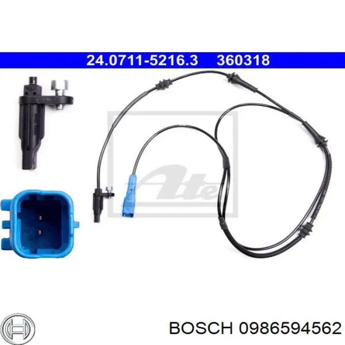 0986594562 Bosch датчик абс (abs задній)