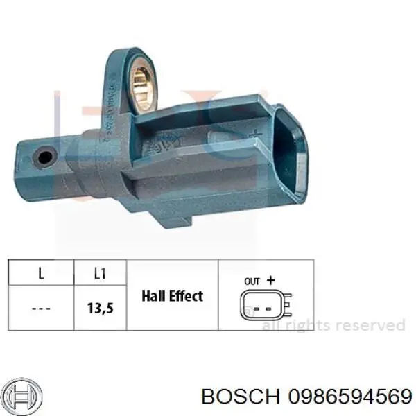 Датчик АБС (ABS) задній Bosch 0986594569 ціна, від 11.07 USD