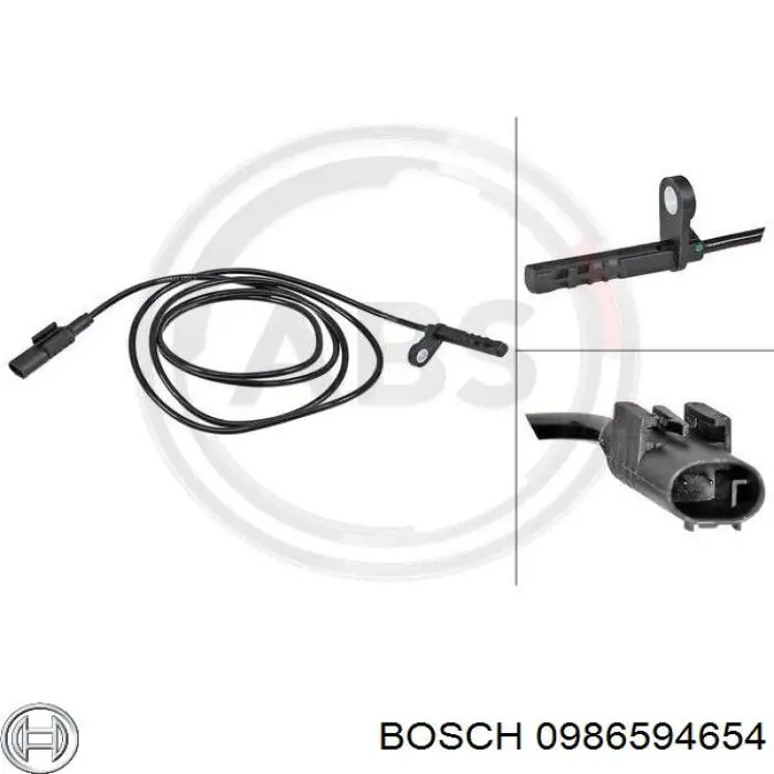 Датчик АБС (ABS) задній, правий 0986594654 Bosch