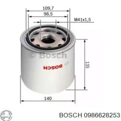 0986628253 Bosch фільтр осушувача повітря (вологомастиловідділювача (TRUCK))