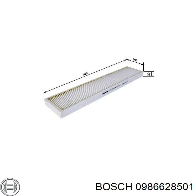 Купити 0986628501 Bosch Фільтр салону вугільний