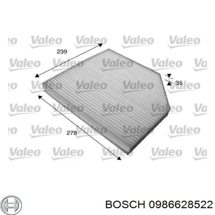 Купити 0986628522 Bosch Фільтр салону вугільний