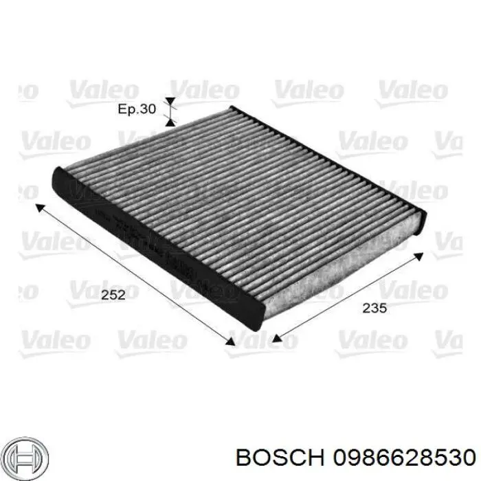 Фільтр повітряний обігрівача Bosch 0986628530 ціна, від 15.95 USD