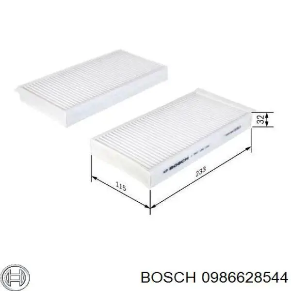 Купити 0986628544 Bosch Фільтр салону вугільний