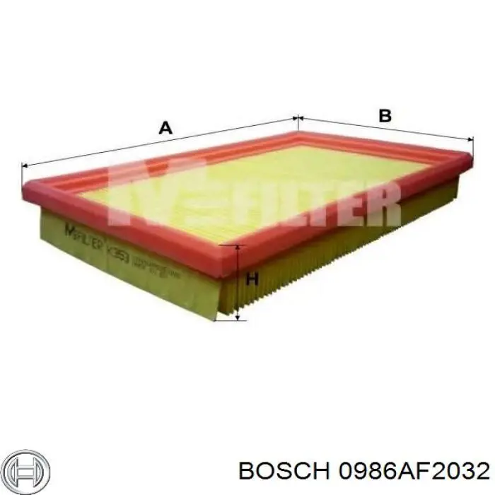 Елемент повітряного фільтра Bosch 0986AF2032 ціна, від 5.70 USD