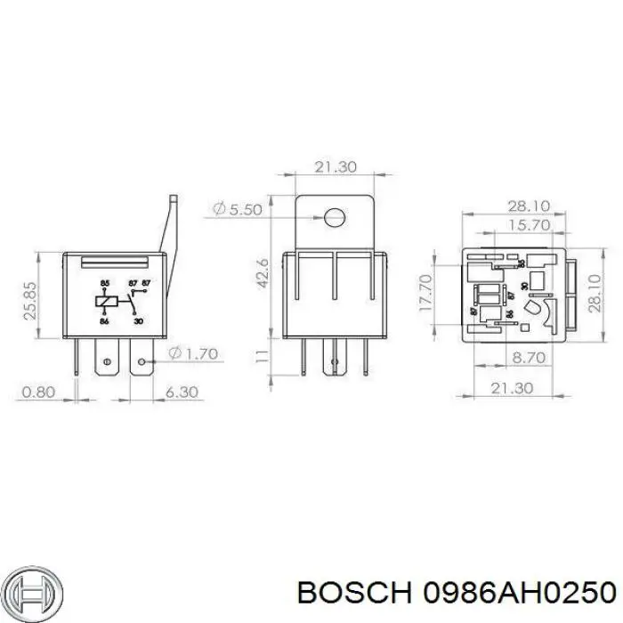Реле електричне багатофункціональне 0986AH0250 Bosch