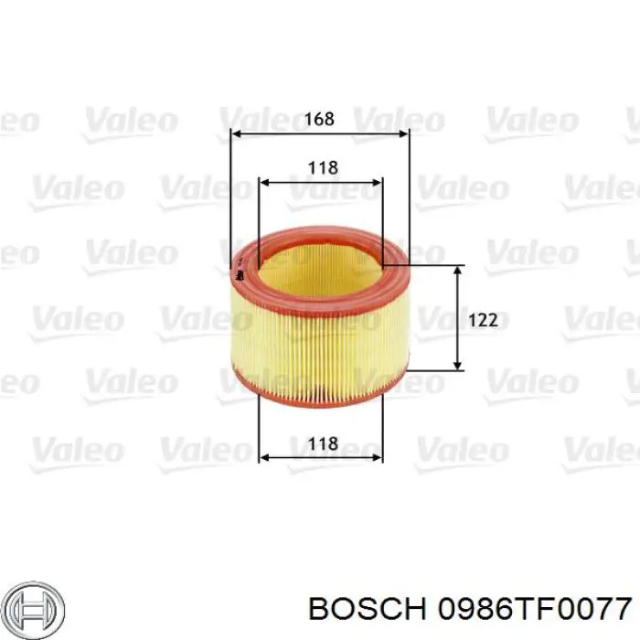 0986TF0077 Bosch Повітряний фільтр двигуна