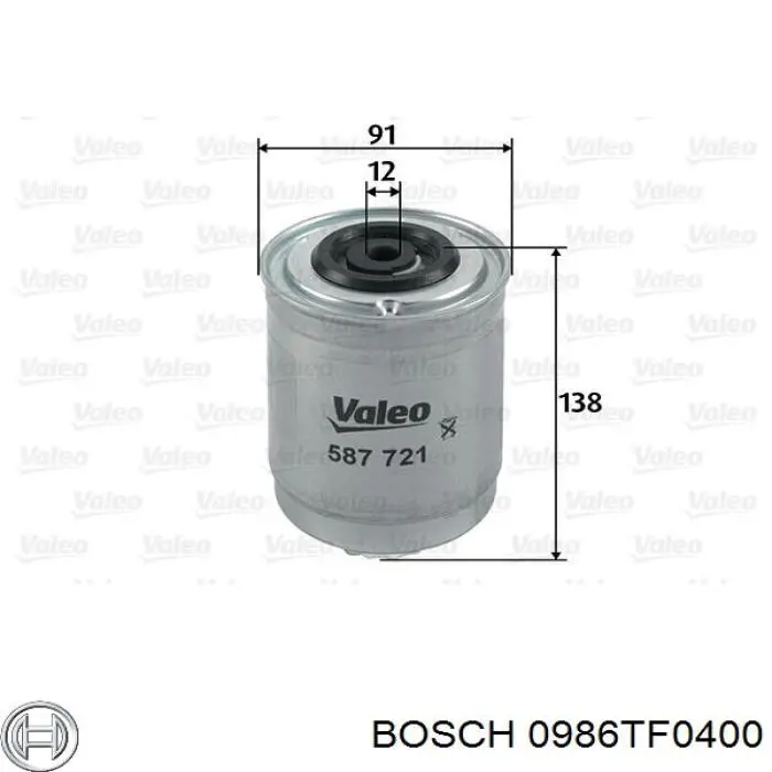 Фільтр тонкого очищення палива Bosch 0986TF0400 ціна, від 10.14 USD