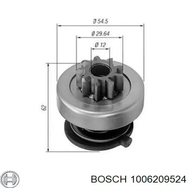 Бендикс стартера 1006209524 Bosch