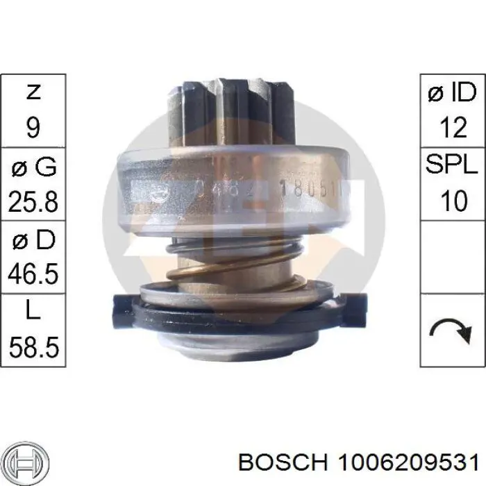 1006209531 Bosch бендикс стартера