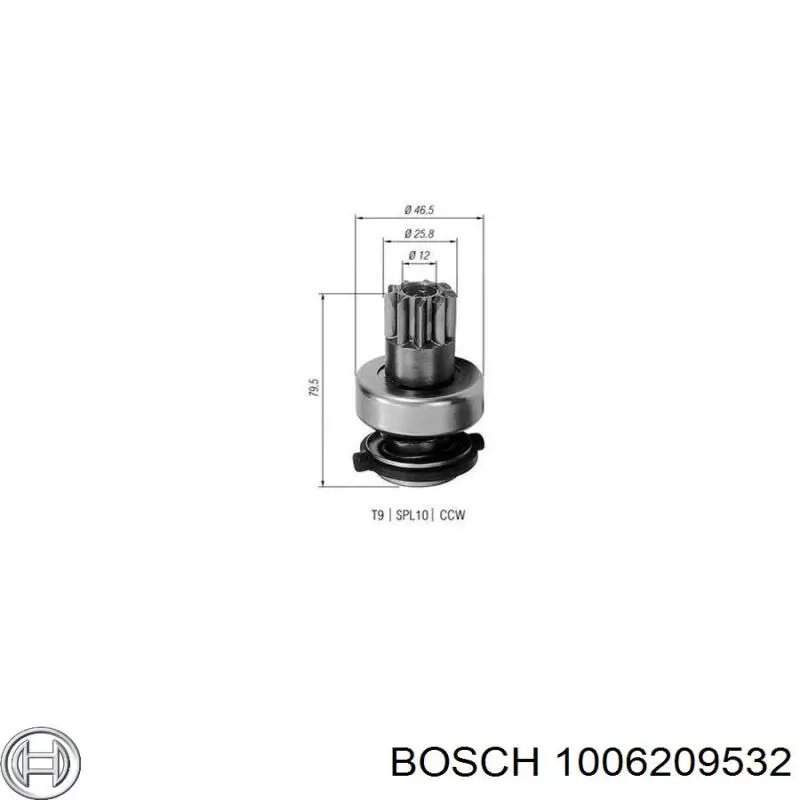Бендикс стартера 1006209532 Bosch