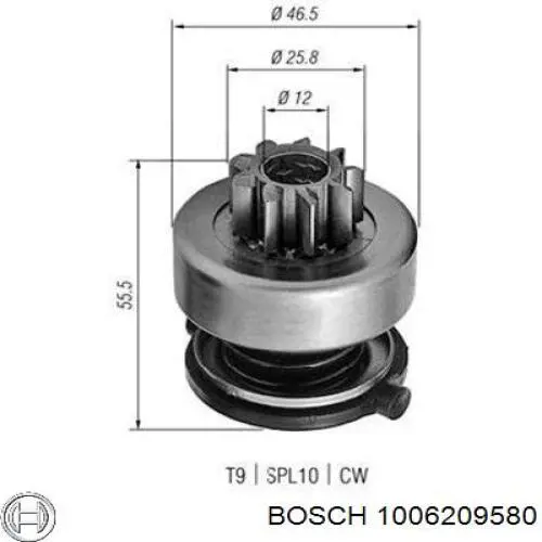 Купити 1006209580 Bosch Бендикс стартера