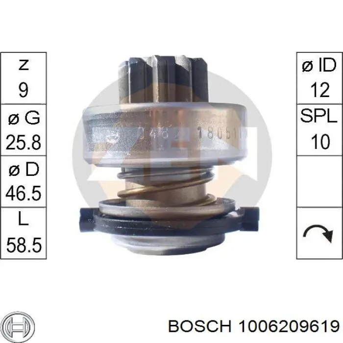 1006209619 Bosch бендикс стартера