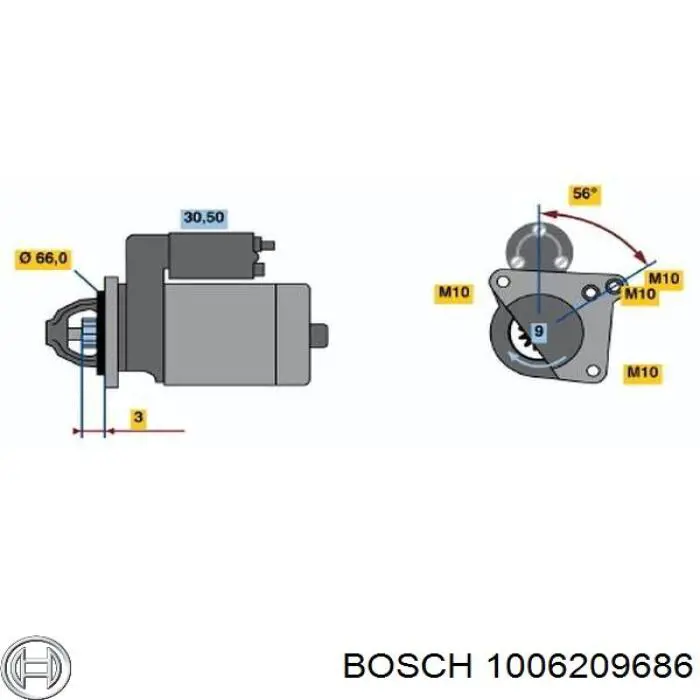 Бендикс стартера 1006209686 Bosch
