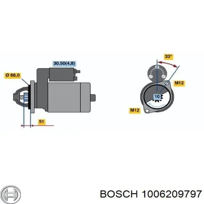 Бендикс стартера 1006209797 Bosch