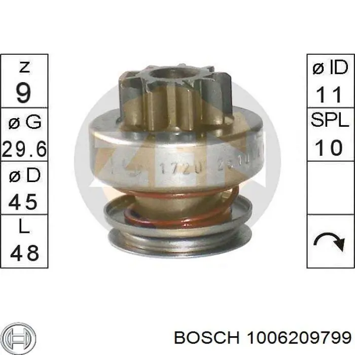 Купити 1006209799 Bosch Бендикс стартера