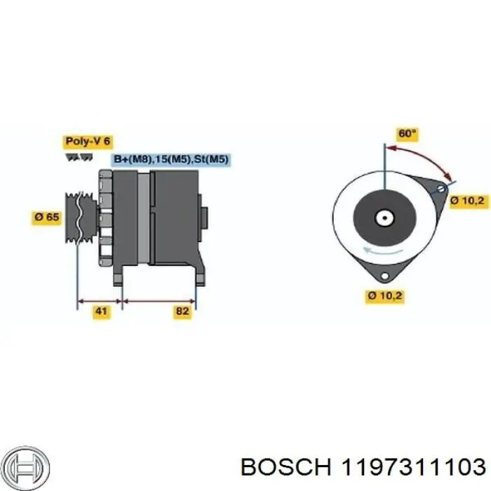 Купити 1197311103 Bosch Реле регулятор напруги генератора