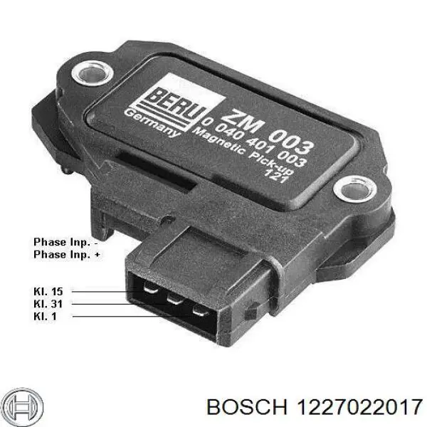 Модуль запалювання, комутатор 1227022017 Bosch