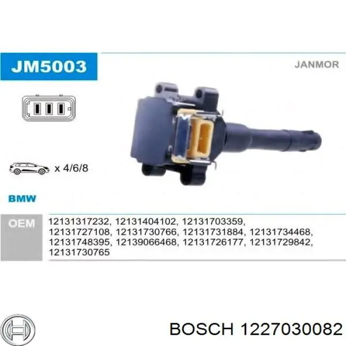 Котушка запалювання 1227030082 Bosch