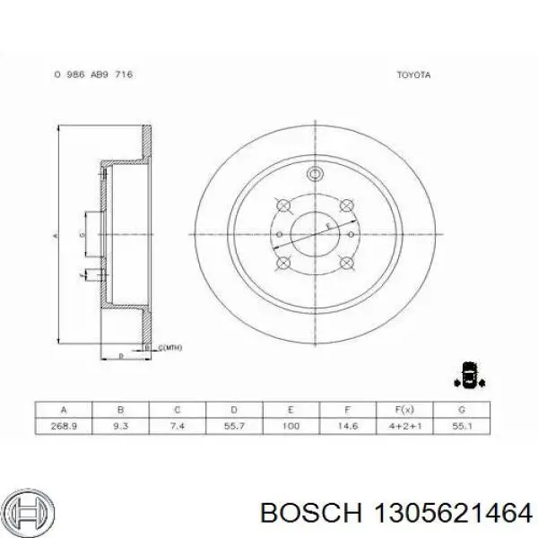 1305621464 Bosch скло фари лівої