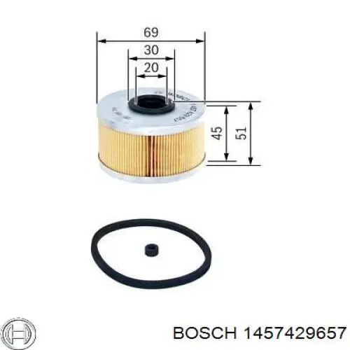 Купити 1457429657 Bosch Фільтр-відстійник палива грубої очистки