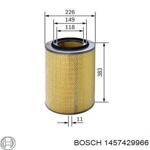 Повітряний фільтр 1457429966 Bosch