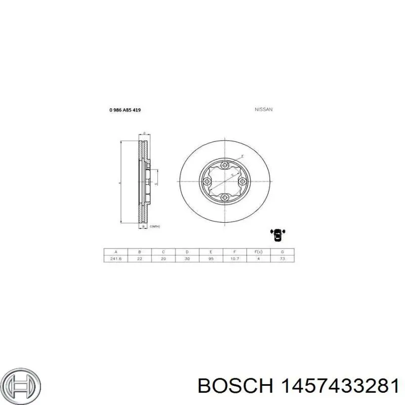 1457433281 Bosch Повітряний фільтр двигуна