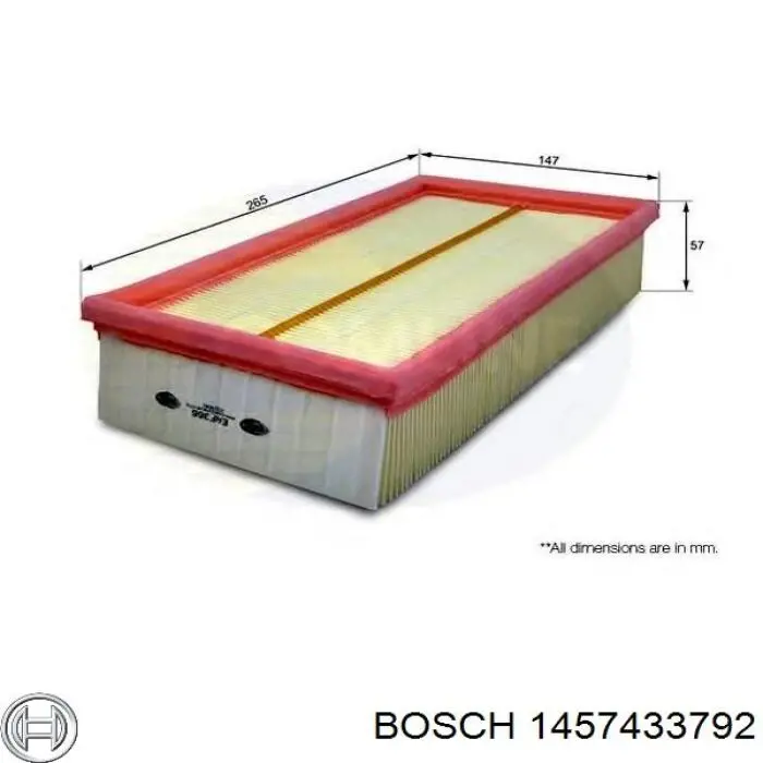Елемент повітряного фільтра Bosch 1457433792 ціна, від 3.94 USD