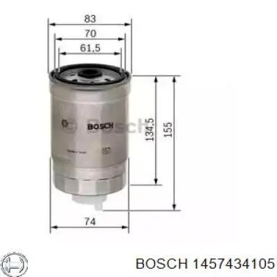Купити 1457434105 Bosch Фільтр-відстійник палива грубої очистки