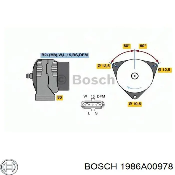 Генератор 1986A00978 Bosch