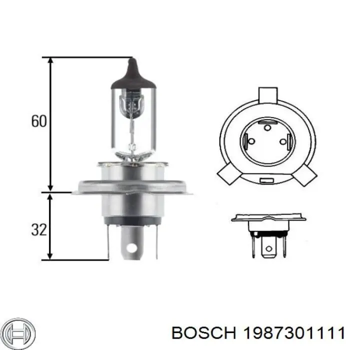 Лампочка галогенова, дальній/ближній 1987301111 Bosch