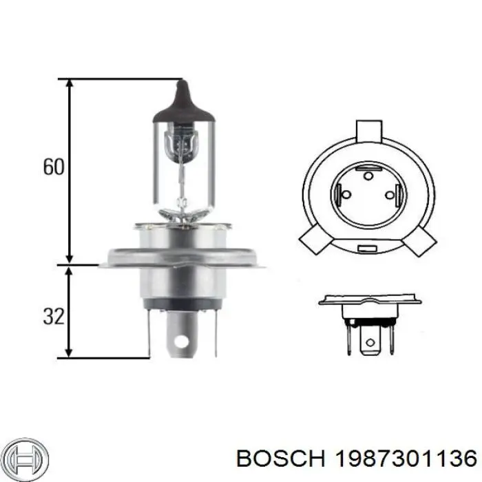 1987301136 Bosch лампочка галогенна