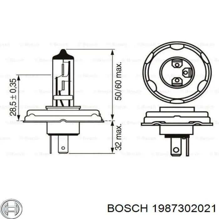 1987302021 Bosch лампочка галогенна