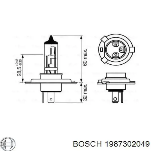 1987302049 Bosch Лампочка галогенна