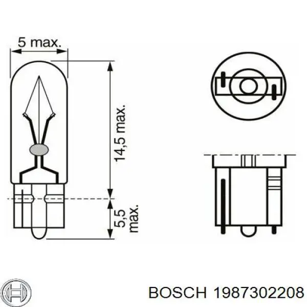 Лампочка щитка / панелі приладів Bosch 1987302208 ціна, від 0.28 USD
