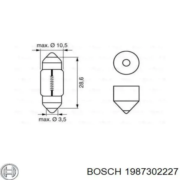 Купити 1987302227 Bosch Лампочка плафону освітлення салону/кабіни