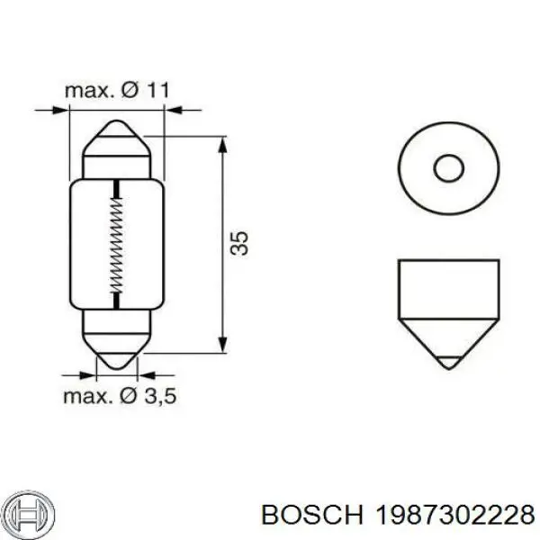 1987302228 Bosch Лампочка плафону освітлення салону/кабіни