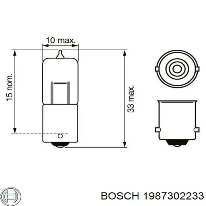 Лампочка плафону освітлення салону/кабіни Bosch 1987302233 ціна, від 2.95 USD