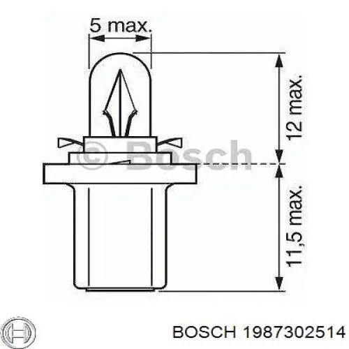 Лампочка щитка / панелі приладів 1987302514 Bosch