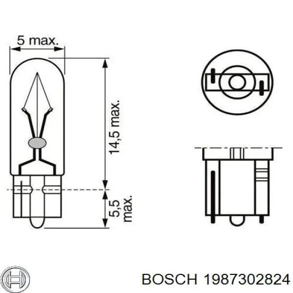 1987302824 Bosch лампочка щитка / панелі приладів