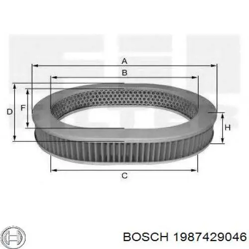 1987429046 Bosch Повітряний фільтр двигуна