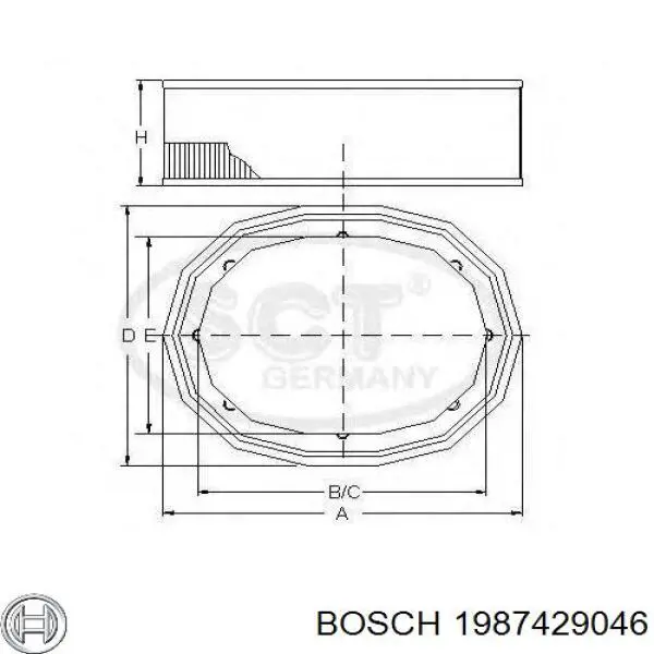 Елемент повітряного фільтра Bosch 1987429046 ціна, від 7.73 USD