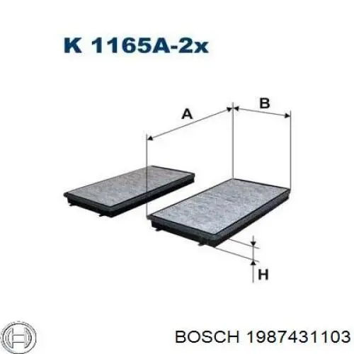 Фільтр повітряний обігрівача Bosch 1987431103 ціна, від 18.01 USD