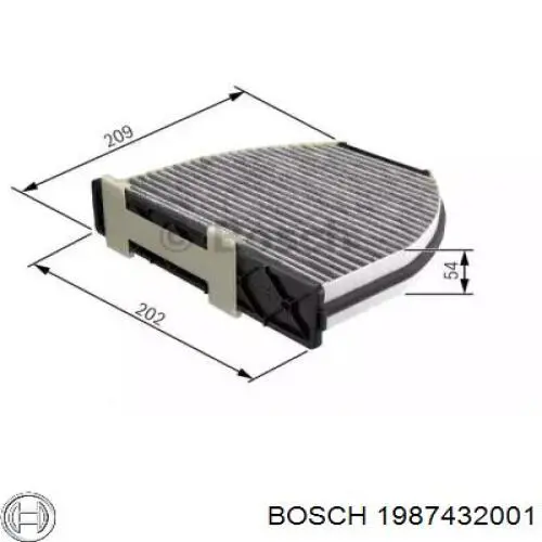 Купити 1987432001 Bosch Фільтр салону вугільний