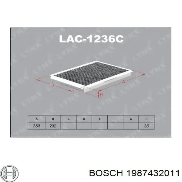 1987432011 Bosch Внутрішньосалонний фільтр