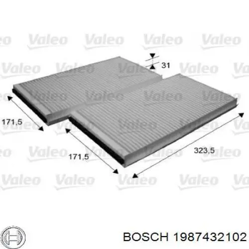 1987432102 Bosch Внутрішньосалонний фільтр