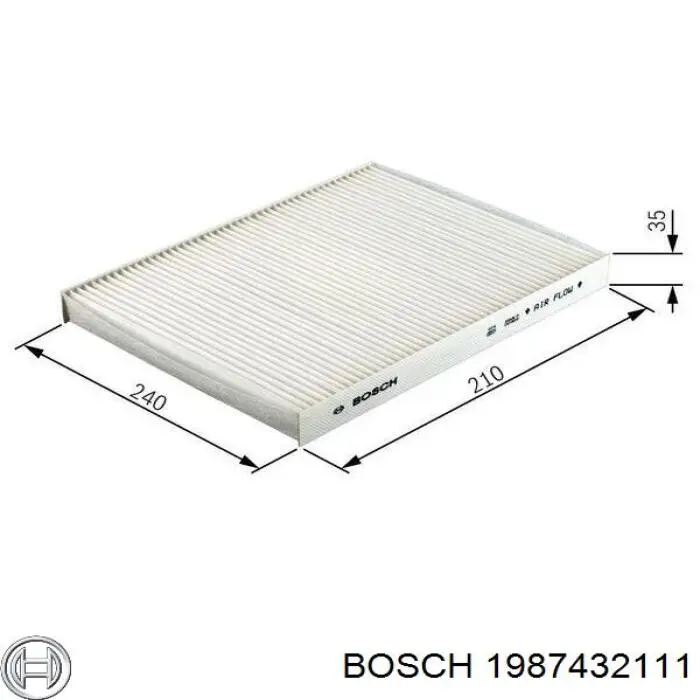 Купити 1987432111 Bosch Фільтр салону вугільний